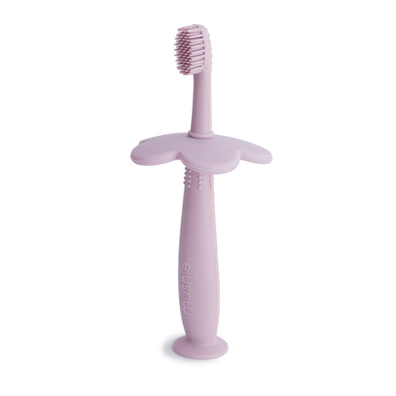 Mushie Siliconen Oefentandenborstel Bloem | Soft Lilac