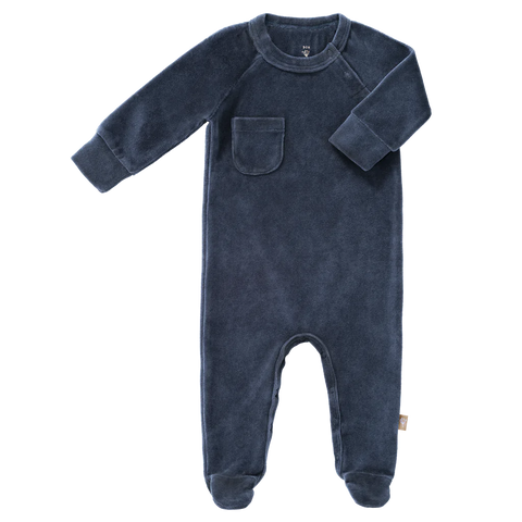 Fresk Pyjama Velours 0-3M | Blue Fog