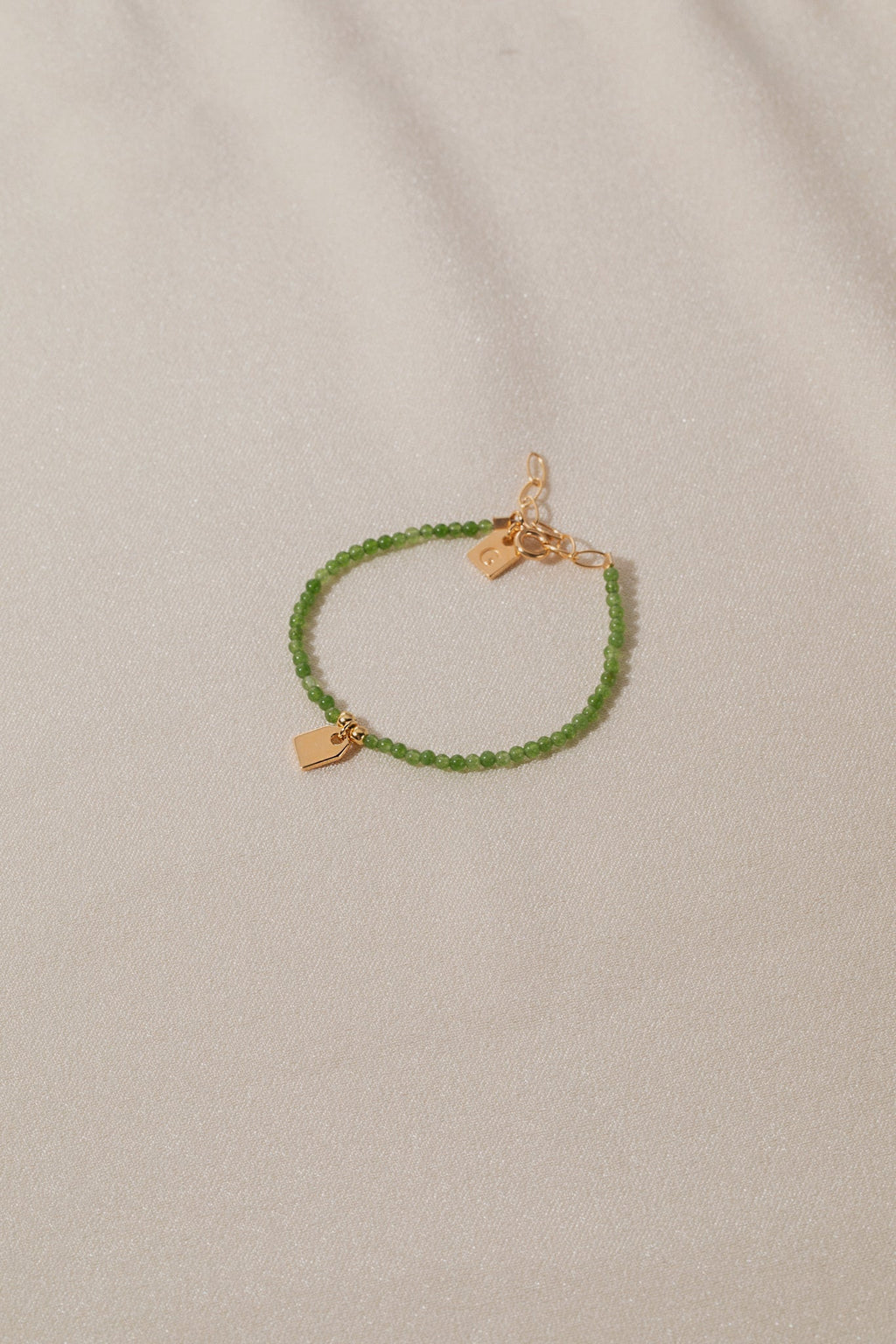 Galore Armband Birthstone May Chrysoprase & Tag | Goud