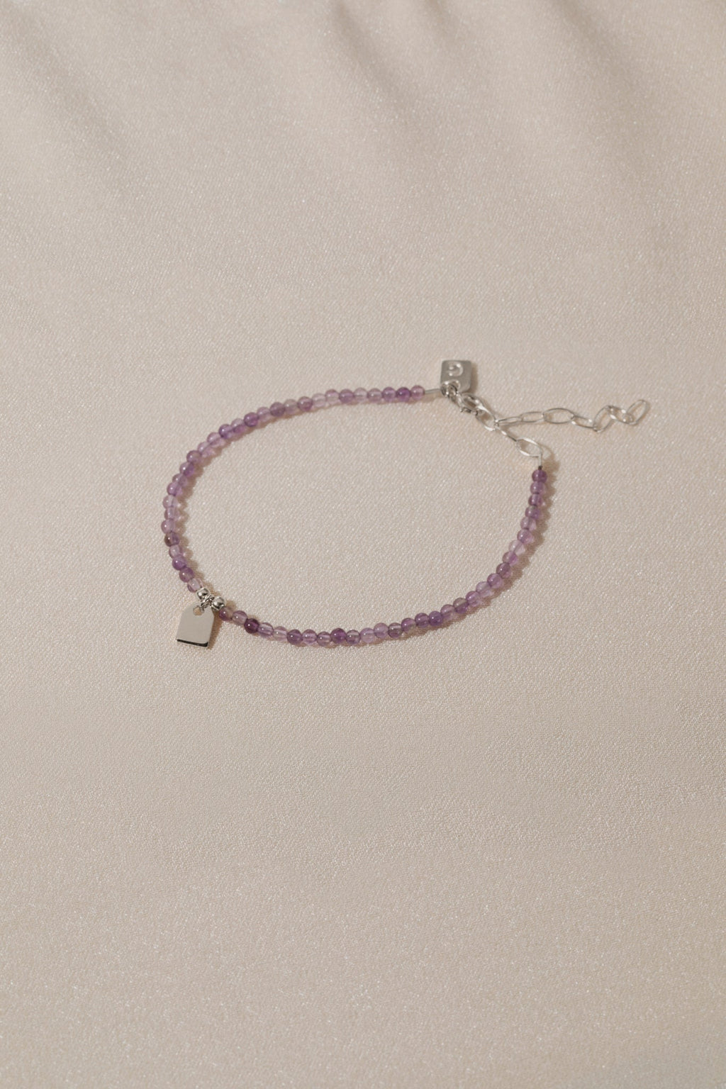 Galore Armband Birthstone February Amethyst & Tag | Zilver