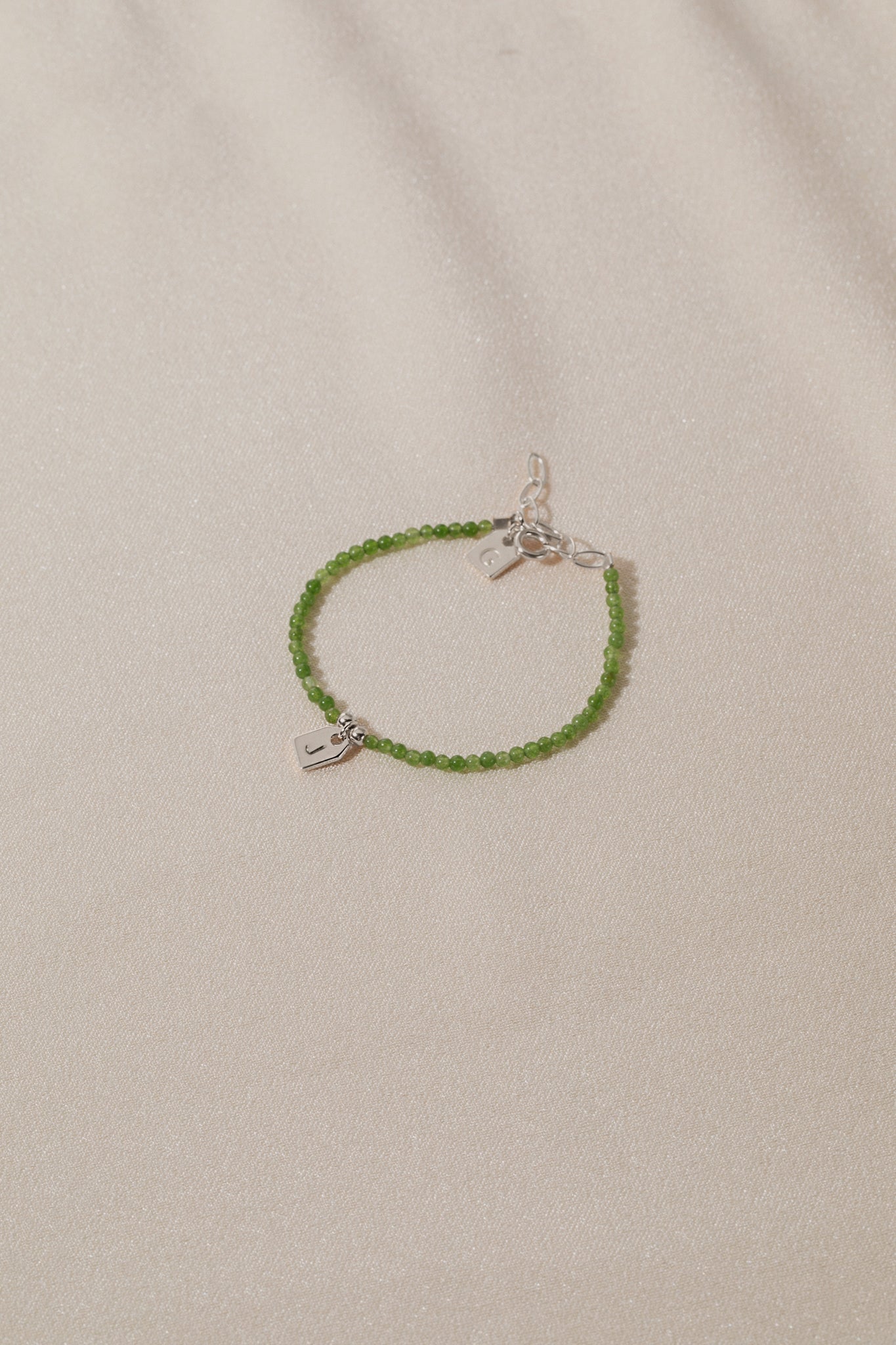 Galore Armband Birthstone May Chrysoprase & Tag | Zilver