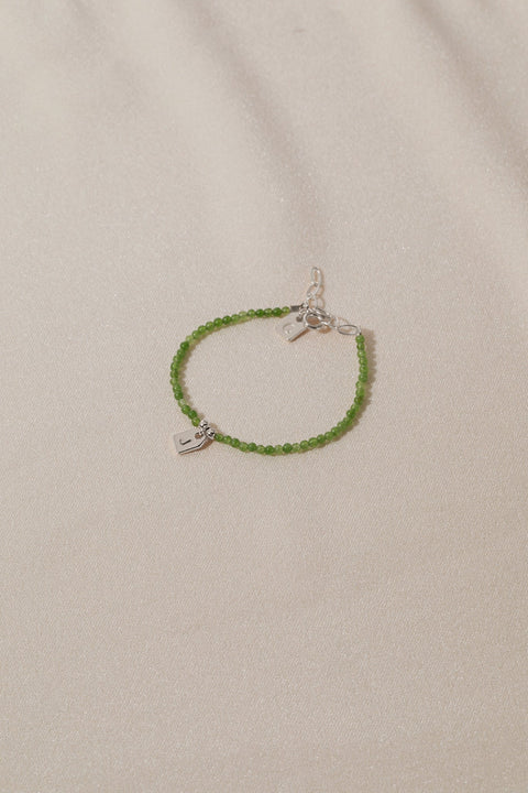 Galore Armband Birthstone May Chrysoprase & Tag | Zilver