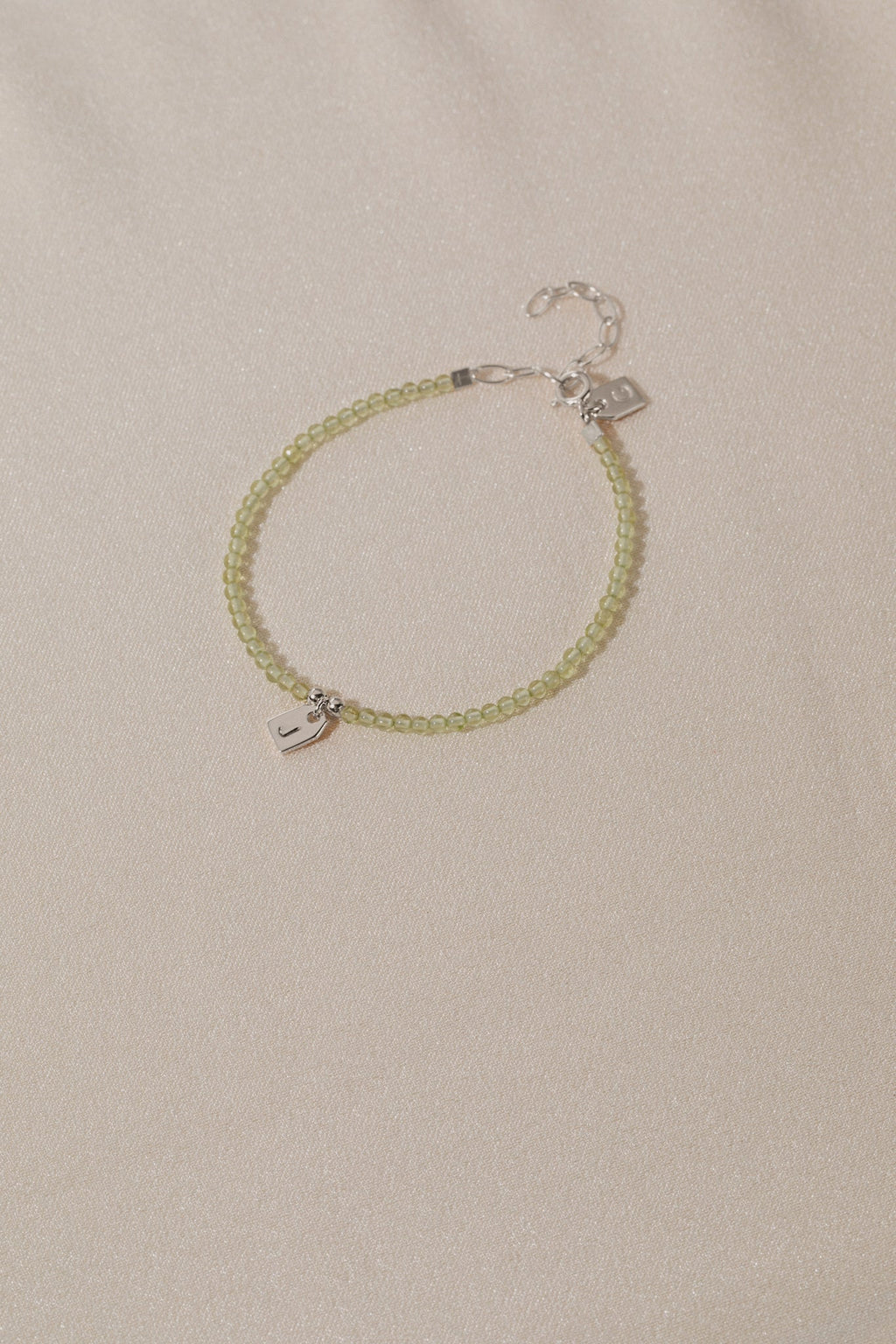 Galore Armband Birthstone September Peridot & Tag | Zilver