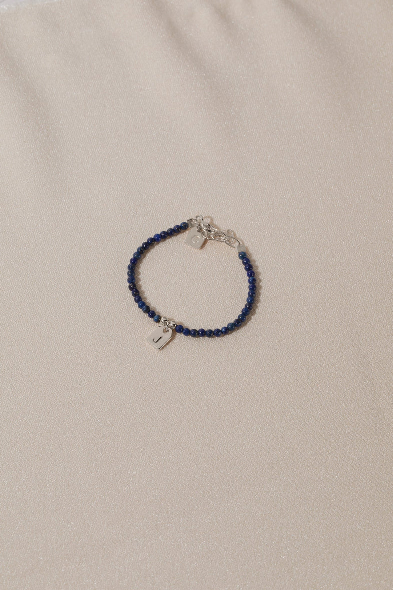 Galore Armband Birthstone December Lapis Lazuli & Tag | Zilver