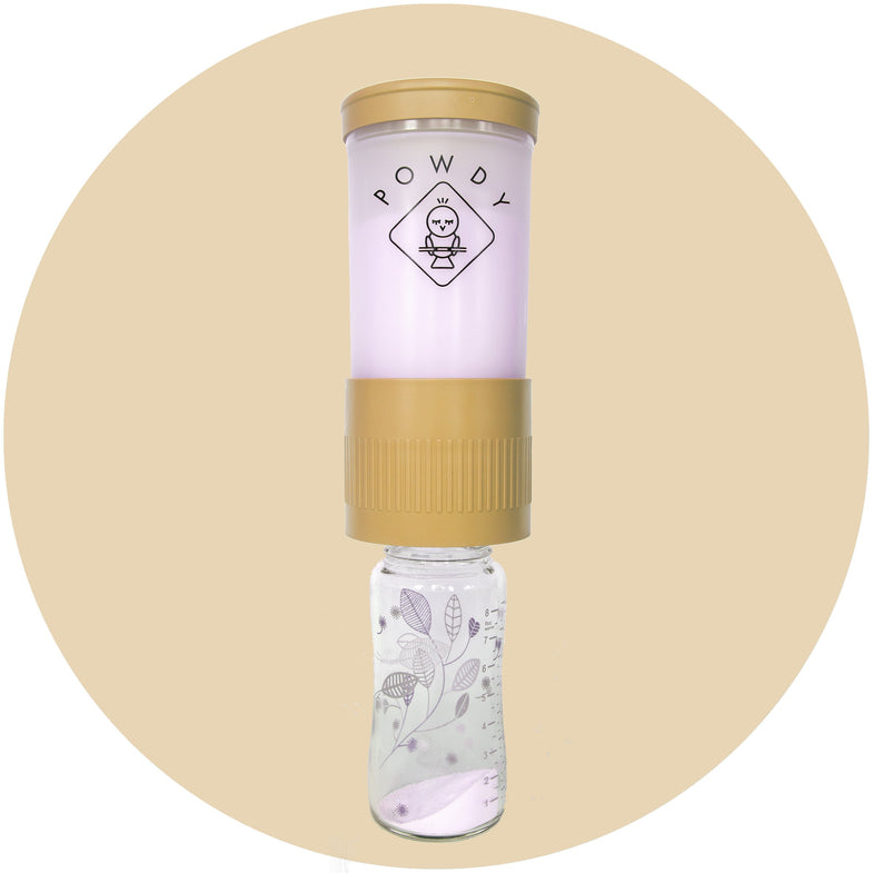 Powdy melkpoeder bewaardoos met doseersysteem - Honey Yellow