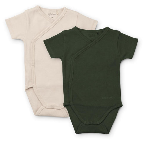 Liewood Hali Body Shortsleeve 2-pack | Hunter Green Sandy Mix *