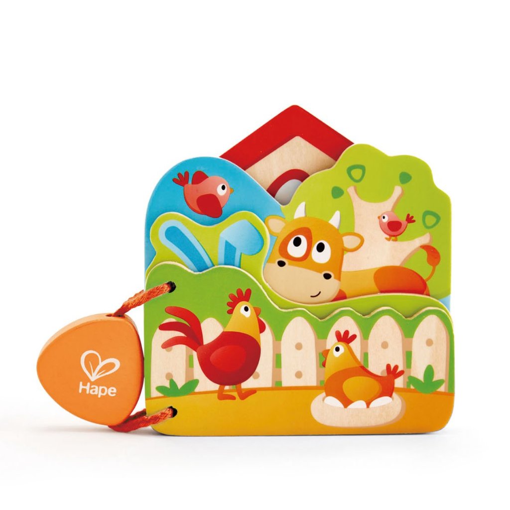 HAPE Houten boekje Baby's Farm