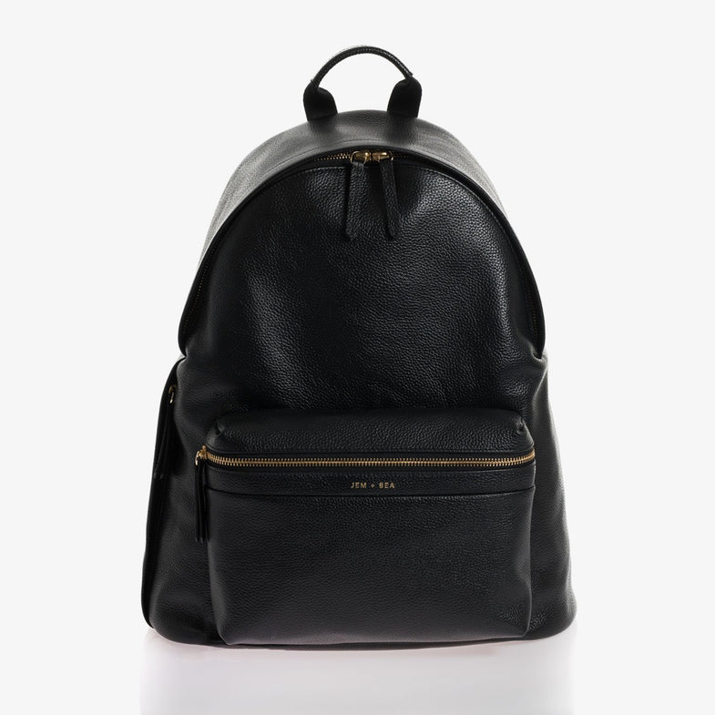 Jem + Bea Jamie Backpack | Black Tumbled Leather