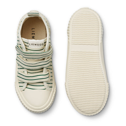 Liewood Keep Canvas Bootie Schoentje | Stripe Garden Green / Creme De La Creme*