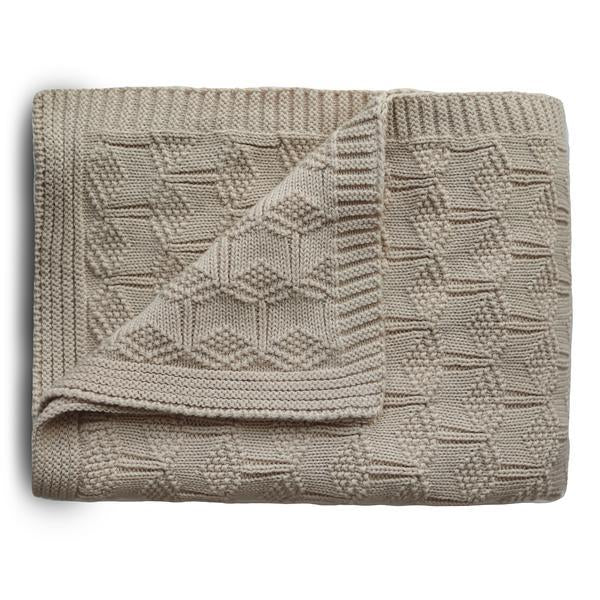 Mushie Knit Deken 80x100cm | Honeycomb Beige