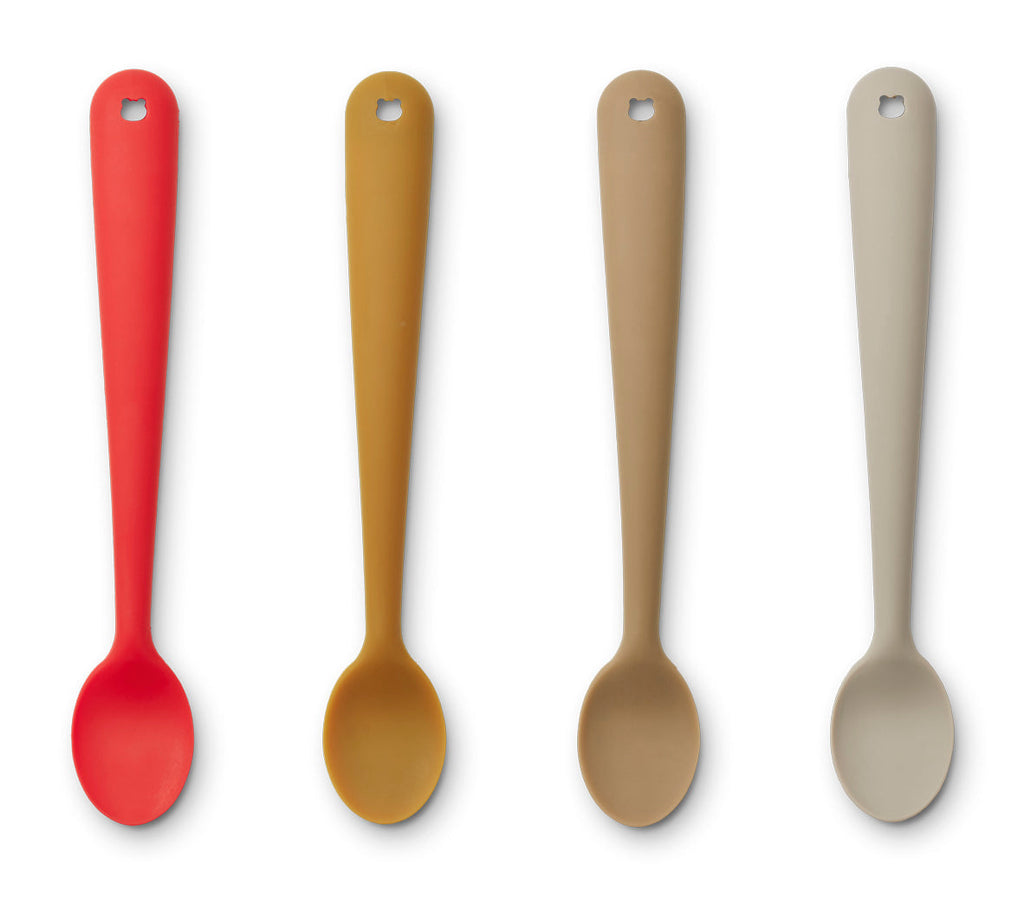 ZZZ Liewood Siv Feeding Spoon Voedingslepel 4-Pack | Apple Red Multi Mix