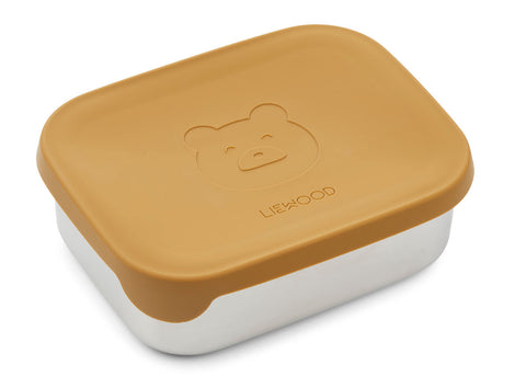 Liewood Arthur Lunch Box Met Vakjes | Mr Bear Golden Caramel*