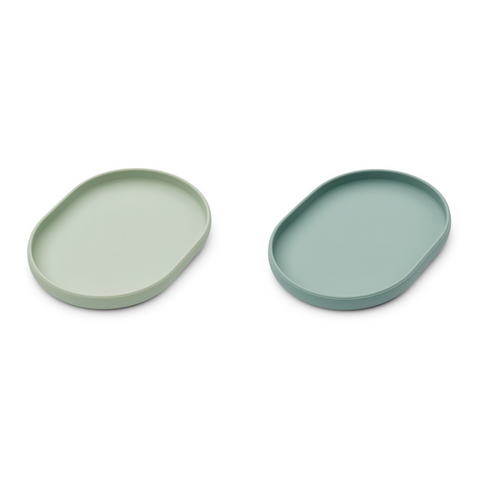Liewood Anita Plate 2-Pack Bordjes | Dusty Mint / Peppermint