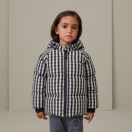 *  Liewood Polle Puffer Jacket | Check / Midnight Navy Multi Mix
