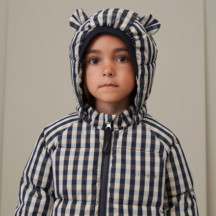 *  Liewood Polle Puffer Jacket | Check / Midnight Navy Multi Mix