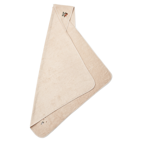Liewood Goya Hooded Towel Badcape | Peach / Sea Shell*