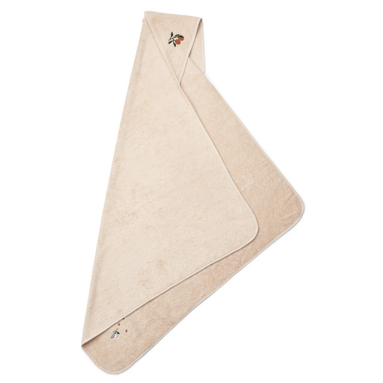Liewood Goya Hooded Towel Badcape | Peach / Sea Shell