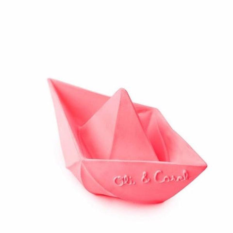 Oli & Carol Badspeeltje origami bootje roze