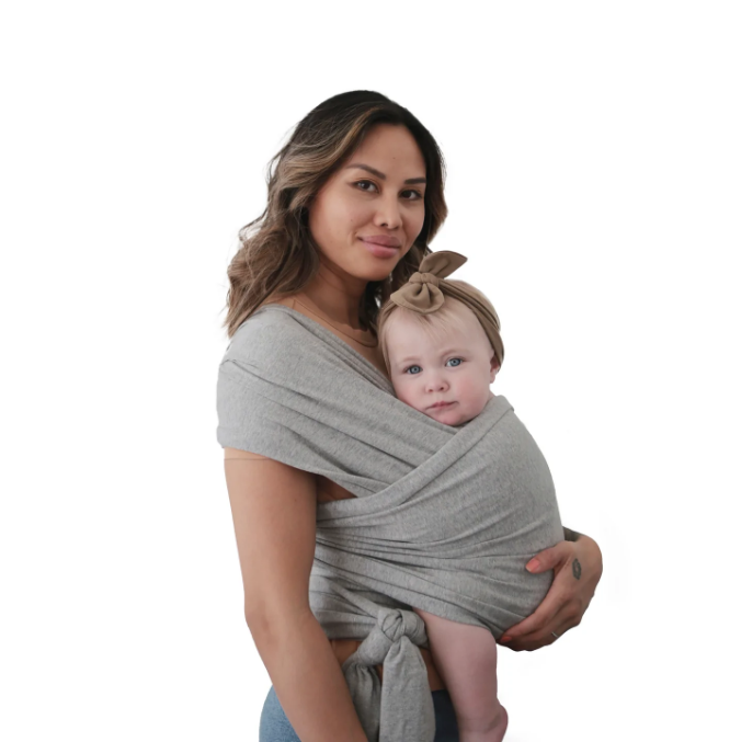 Mushie Baby Wrap draagdoek | Grey Melange