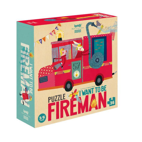 Londji Puzzel 36 stukken | I want to be...Fireman