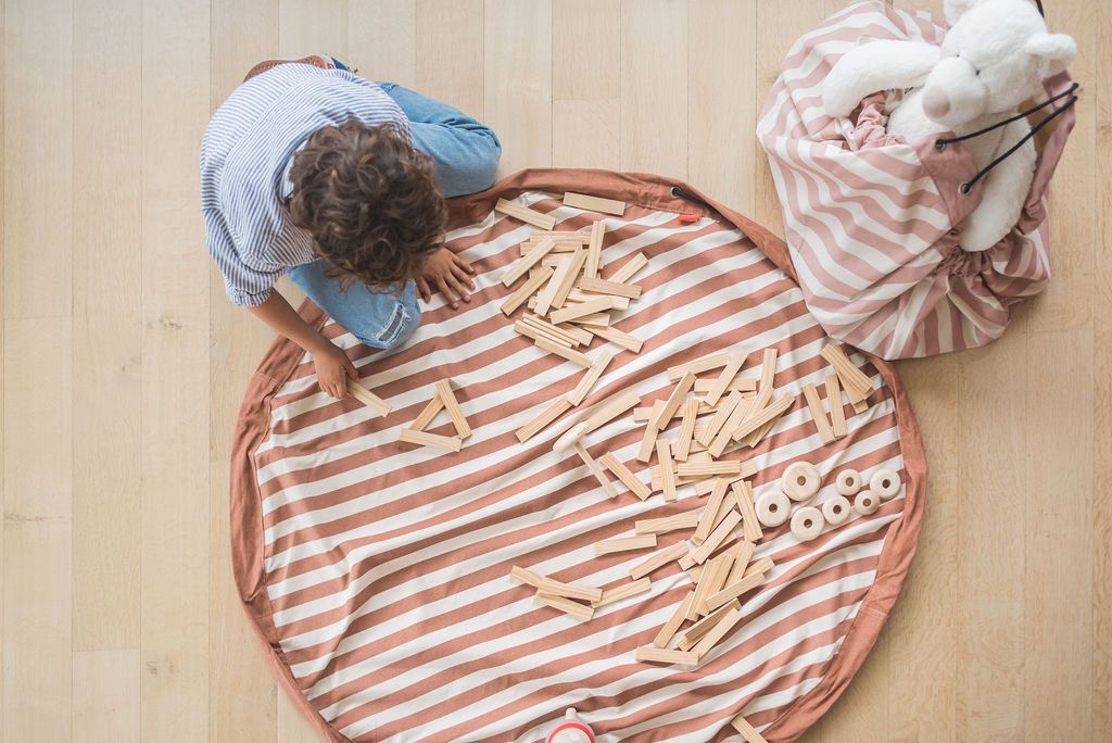 Play And Go Opbergzak Speelmat | Stripes Brown