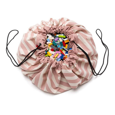 * Play And Go Opbergzak Speelmat | Stripes New Pink