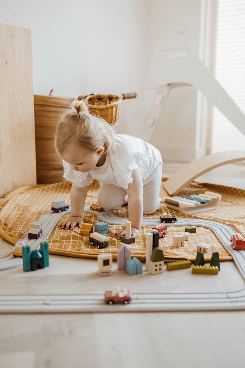 Play and go Opbergzak Organic | speelmat Grid Mustard