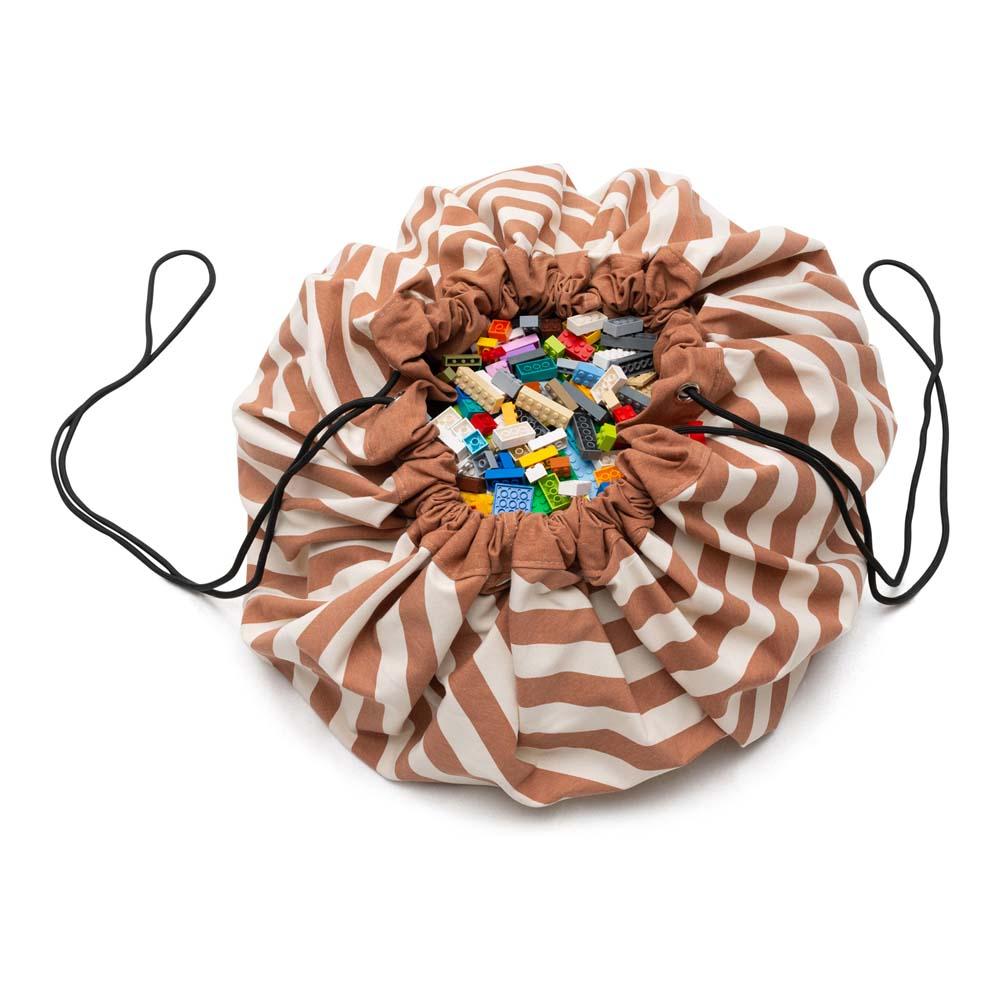 Play And Go Opbergzak Speelmat | Stripes Brown
