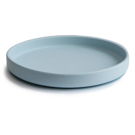 Mushie Silicone Bord Rond Met Zuignap | Powder Blue