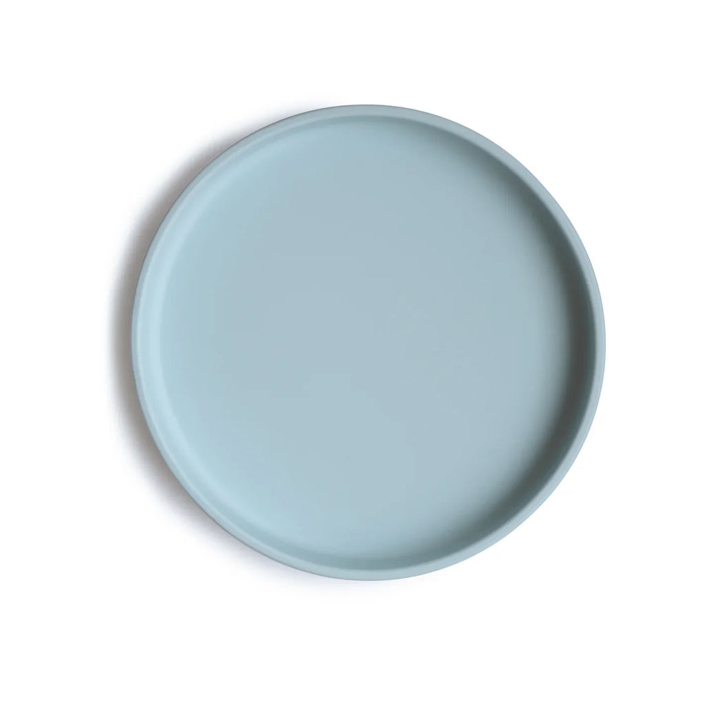 Mushie Silicone Bord Rond Met Zuignap | Powder Blue
