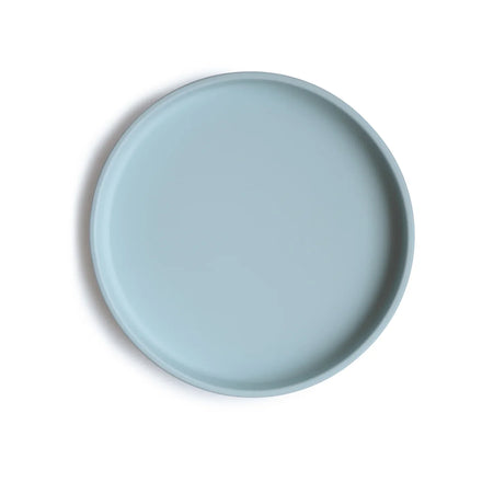 Mushie Silicone Bord Rond Met Zuignap | Powder Blue