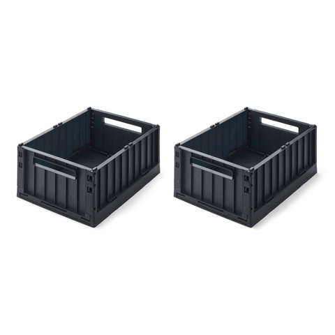 Liewood Weston Storage Box 2 Pack Medium | Midnight Navy