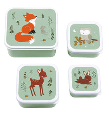 A Little Lovely Company Lunch & Snack Box Set | Bosvriendjes - Saliegroen