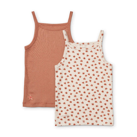 Liewood Naomi Singlet 2-pack | Floral/ Sea Shell Mix