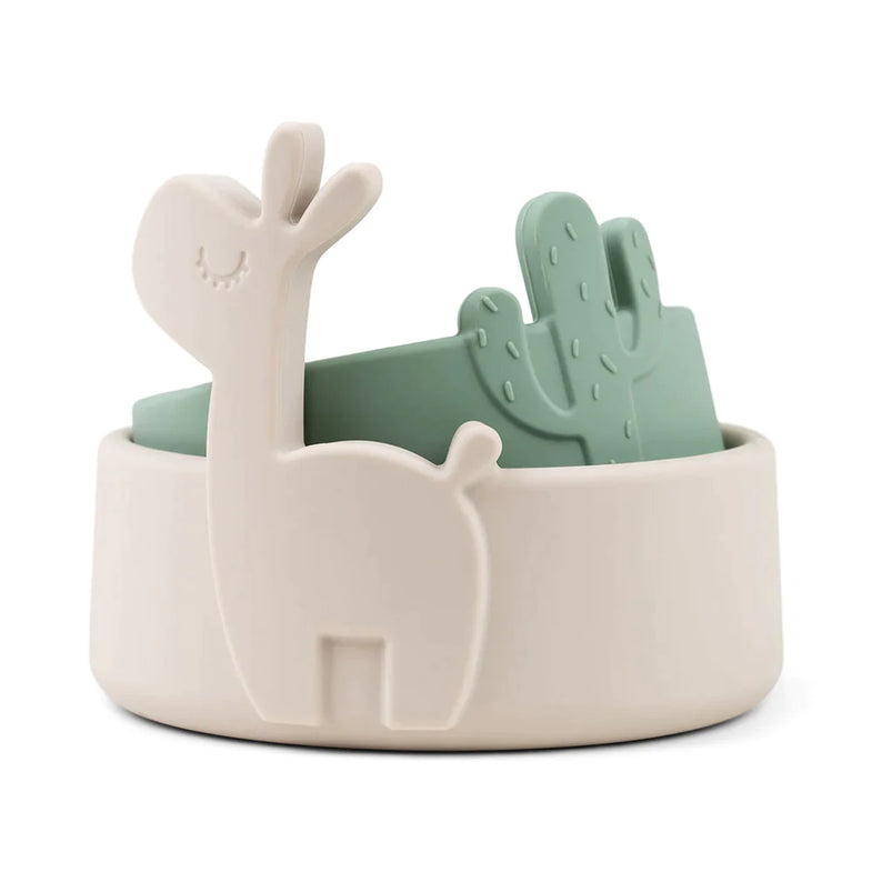 Done By Deer Silicone Bowl Set 2 | Lalee Sand / Green