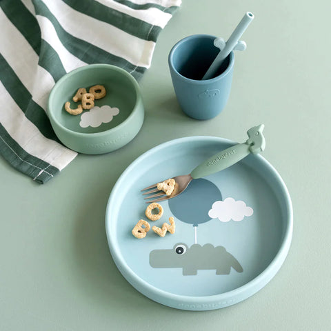Done By Deer Silicone Eetset | Happy Clouds Blue