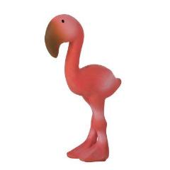 Tikiri Badspeeltje met squeaker 16cm natuurlijk rubber - Flamingo