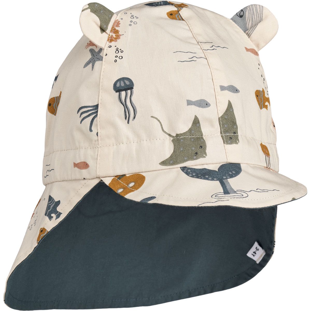 * Liewood Gorm Reversible UV Zonnehoedje | Sea creature / Sandy