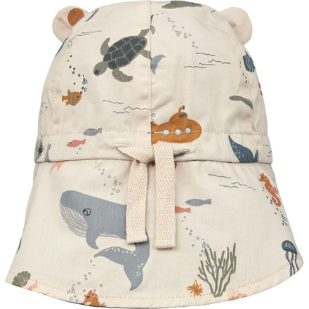 Liewood Gorm Reversible Zonnehoedje | Sea creature / Sandy