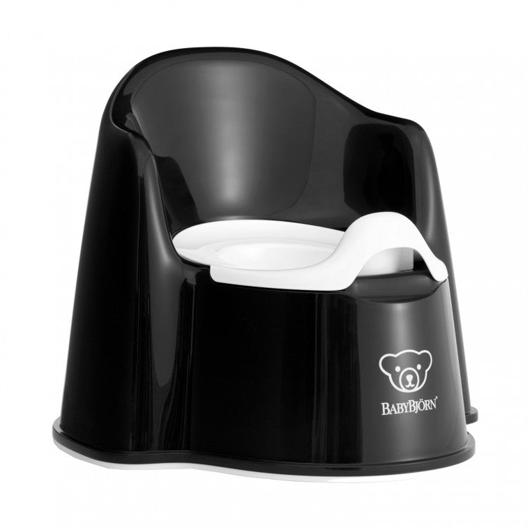 Babybjörn Zetel Plaspotje met rugleuning Black/White