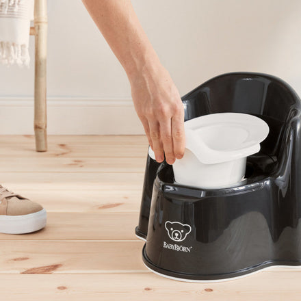 Babybjörn Zetel Plaspotje met rugleuning Black/White