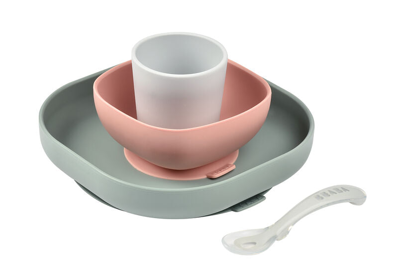 Beaba Siliconen eetset | Pink