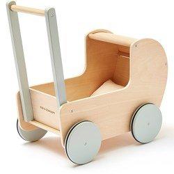 Kid's concept poppenwagen met bedset hout Nature *