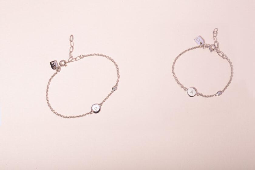 Galore Gepersonaliseerde Armband Circle & Diamond | Gold Petite
