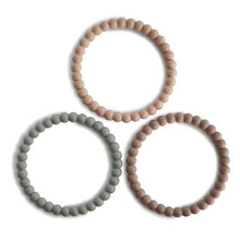 Mushie Set 3 Siliconen Bijtringen Bracelet | Sage/Tuscany/Desert Sand