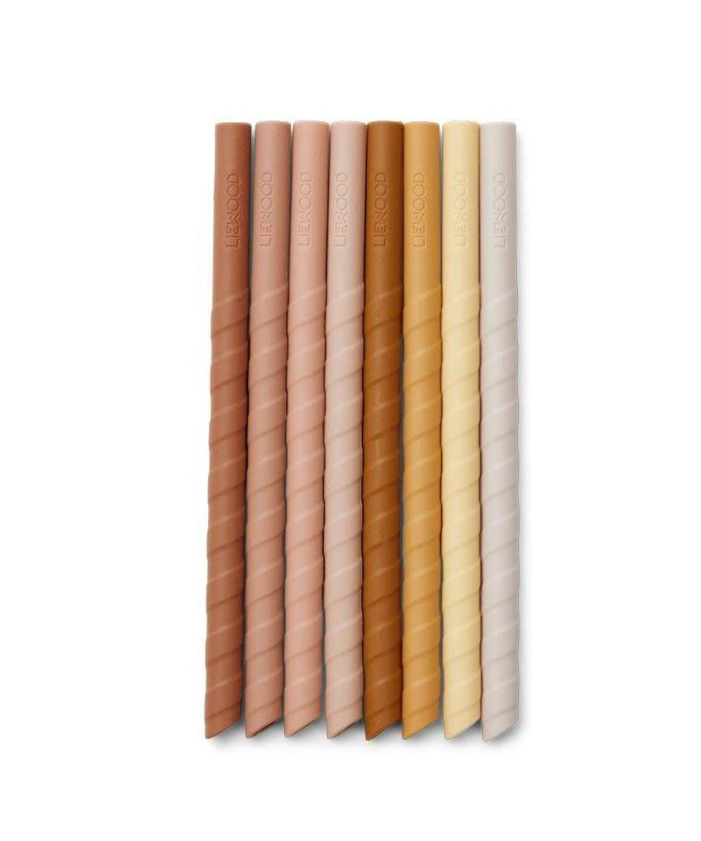 Liewood Zoe Siliconen Rietjes 8 Pack | Rose Multi Mix