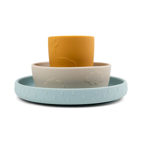 Done By Deer Silicone Dinner Set Stick & Stay Friends Colour Mix