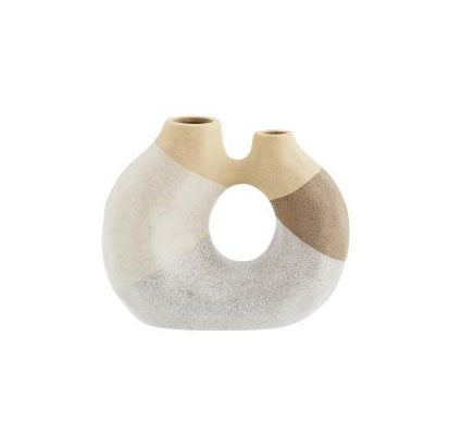 Madam Stoltz Vaas 21cm Stoneware Sandstone*