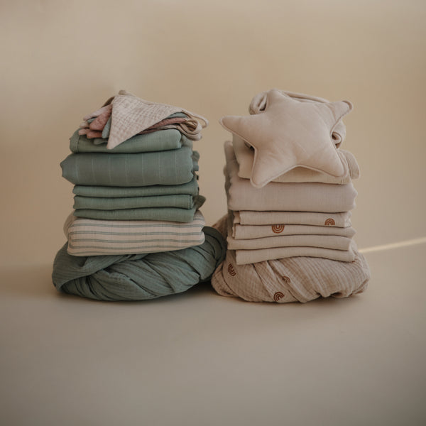 Mushie Hydrofiel Doeken 3-pack 60x60cm | Sage