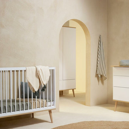 Quax Babybed Flow Bed 120x60cm | White & Oak